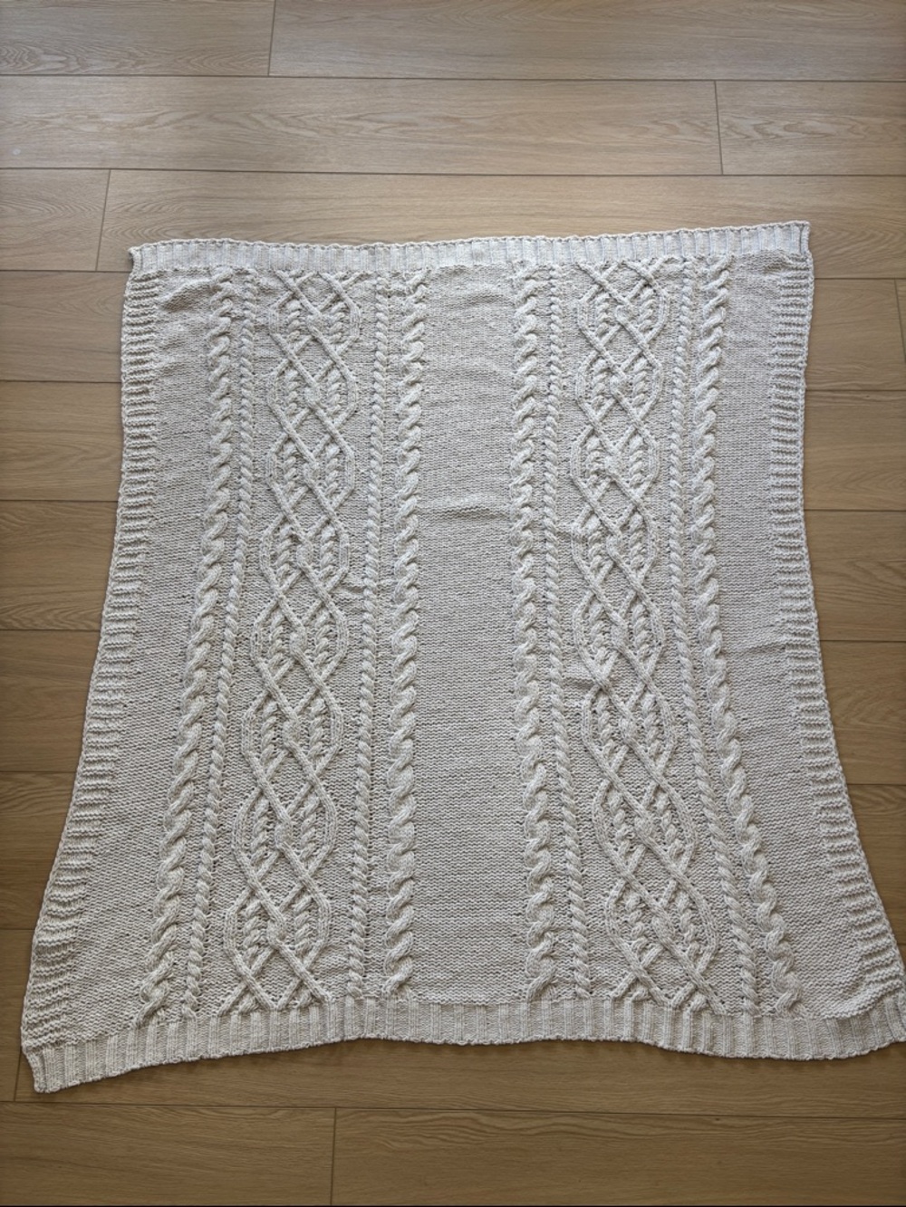 Threshold Cream Cable Knit Throw